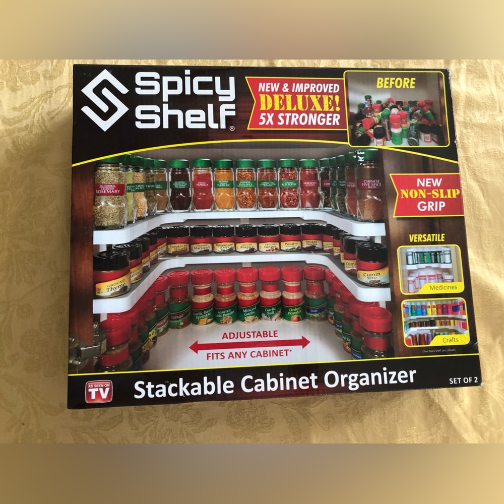 Stackable cabinet organizer.
